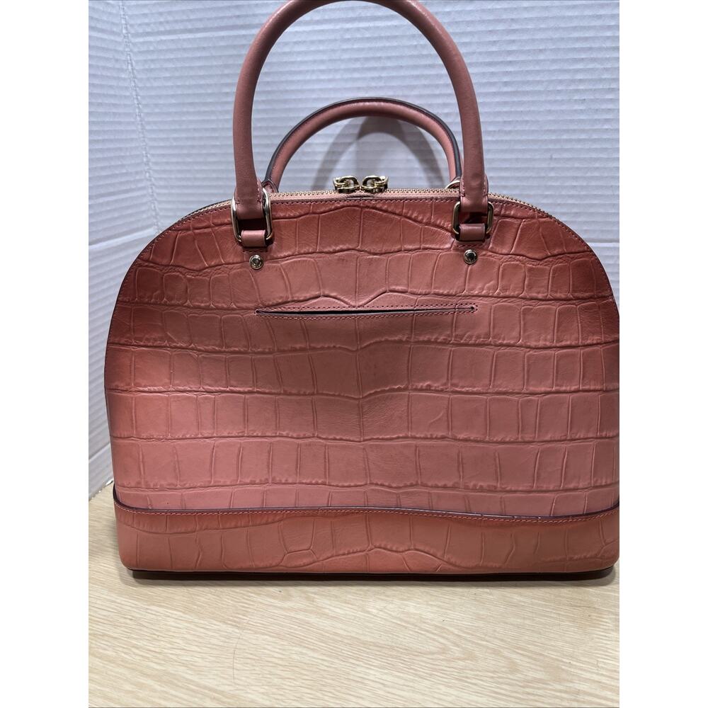 Coach Pink Croc-Embossed Leather Dome Satchel F32120 - Picture 6 of 16
